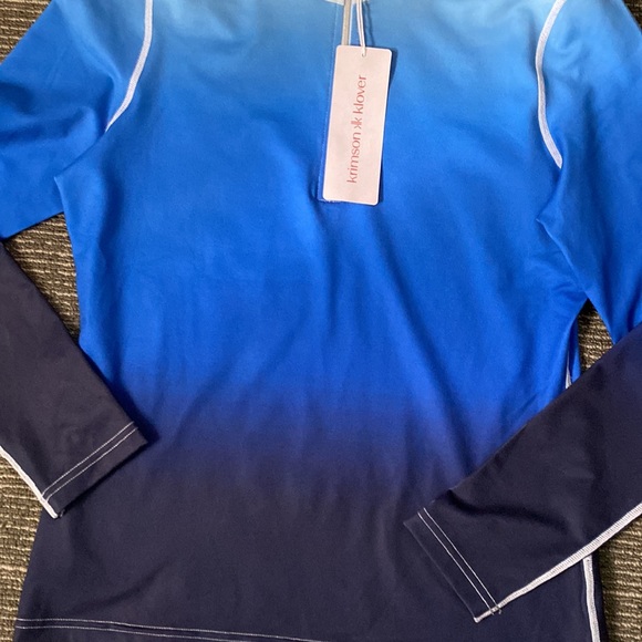 NWT Krimson Klover Ombré Blue 1/4 zip pullover perfect for spring or anytime - Picture 2 of 5